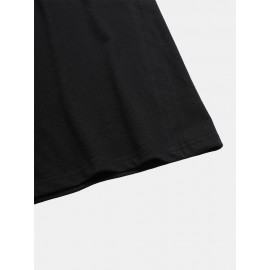 Mens Japanese Wave Print Short Sleeve Drawstring Hooded T-Shirts