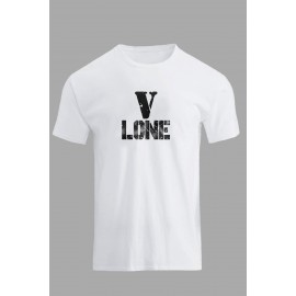 White V LONE O-neck Short Sleeve Men's T Shirt