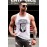 White Hard Rock Guitar Print Slim-fit Men's Tank Top